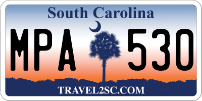 SC license plate MPA530