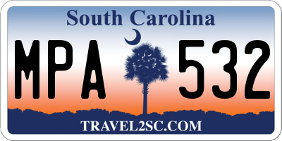 SC license plate MPA532