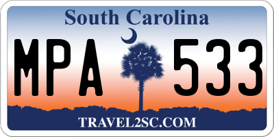 SC license plate MPA533