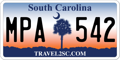 SC license plate MPA542