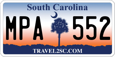 SC license plate MPA552