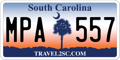 SC license plate MPA557