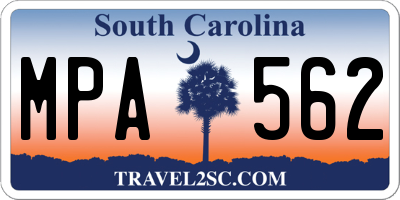 SC license plate MPA562