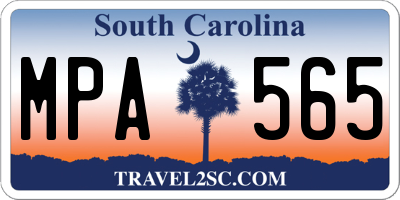 SC license plate MPA565