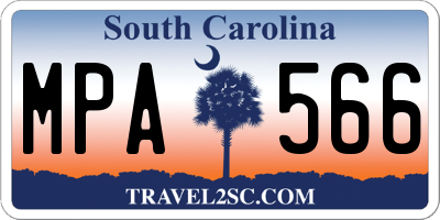 SC license plate MPA566