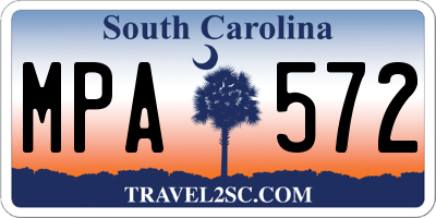 SC license plate MPA572