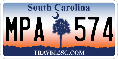 SC license plate MPA574