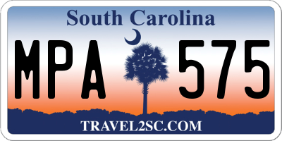 SC license plate MPA575
