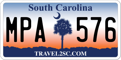 SC license plate MPA576