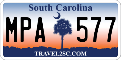 SC license plate MPA577