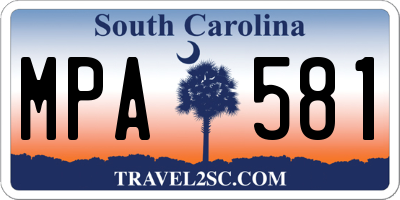 SC license plate MPA581