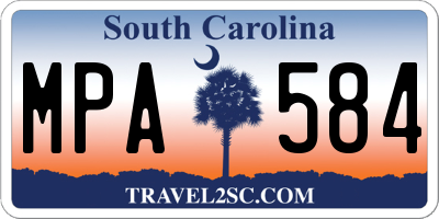 SC license plate MPA584