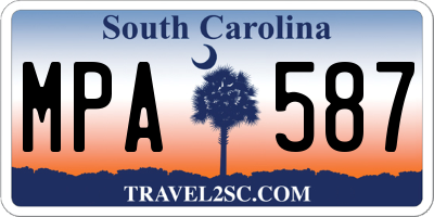 SC license plate MPA587