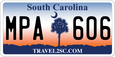 SC license plate MPA606