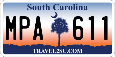SC license plate MPA611