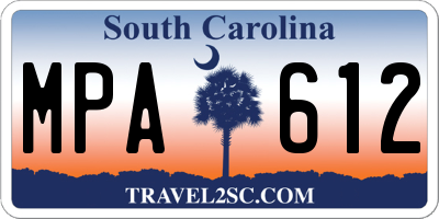 SC license plate MPA612