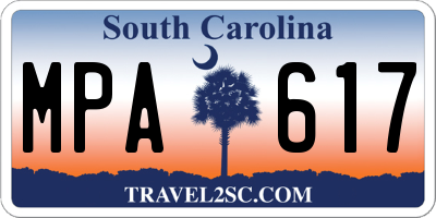 SC license plate MPA617