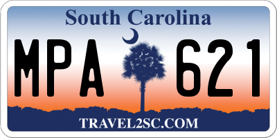 SC license plate MPA621