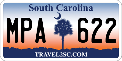SC license plate MPA622