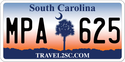 SC license plate MPA625