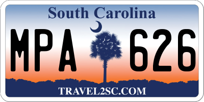 SC license plate MPA626