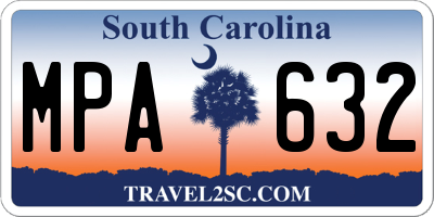SC license plate MPA632