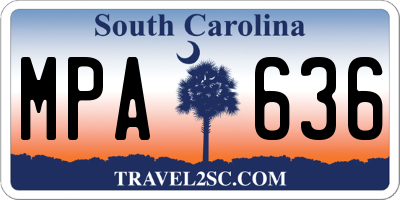 SC license plate MPA636