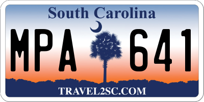 SC license plate MPA641