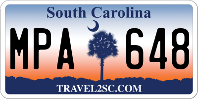 SC license plate MPA648