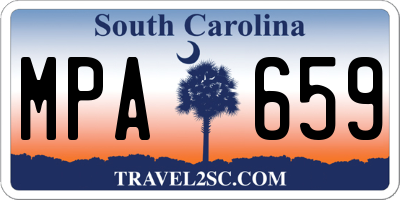 SC license plate MPA659