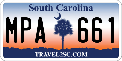 SC license plate MPA661