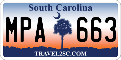 SC license plate MPA663
