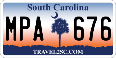 SC license plate MPA676