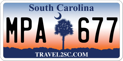 SC license plate MPA677