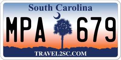 SC license plate MPA679