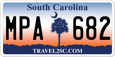 SC license plate MPA682