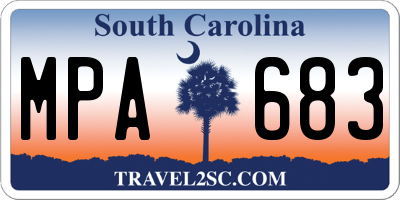 SC license plate MPA683