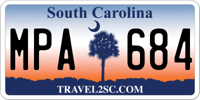 SC license plate MPA684