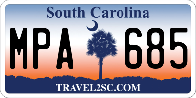 SC license plate MPA685