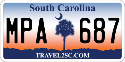 SC license plate MPA687