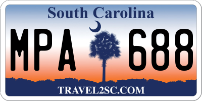 SC license plate MPA688