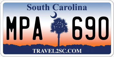 SC license plate MPA690