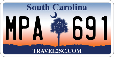 SC license plate MPA691
