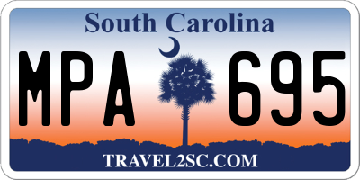 SC license plate MPA695