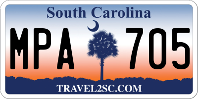 SC license plate MPA705