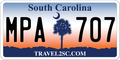 SC license plate MPA707