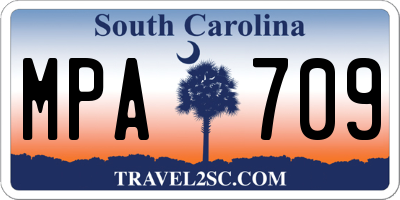 SC license plate MPA709