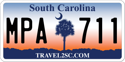 SC license plate MPA711