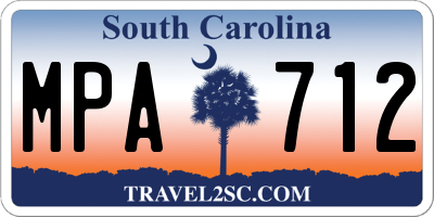 SC license plate MPA712