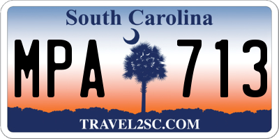 SC license plate MPA713